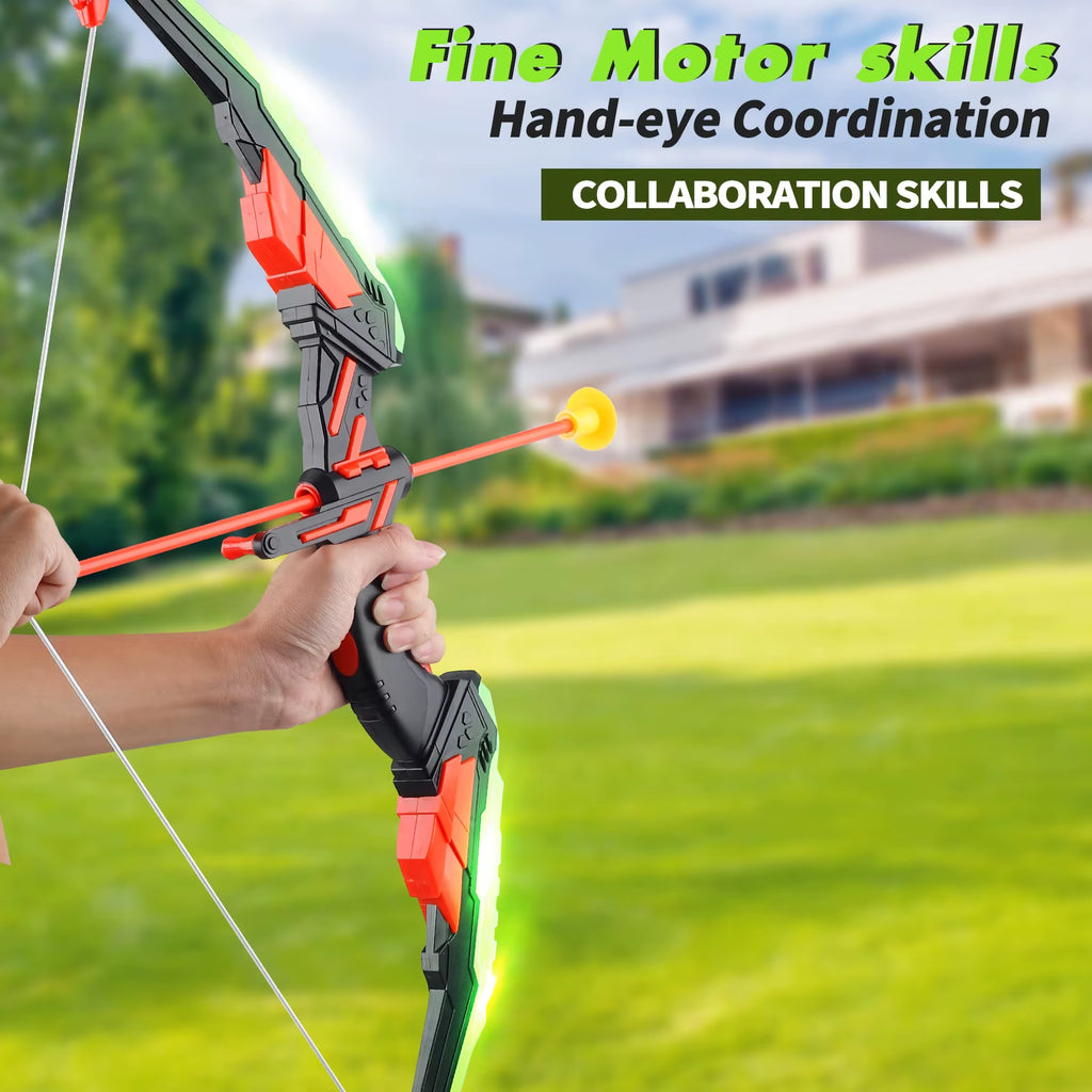 LED Archery Toy Set for Kids – Light-Up Bow & Arrow Kit for Outdoor Play, Parties, and Holiday Gifts