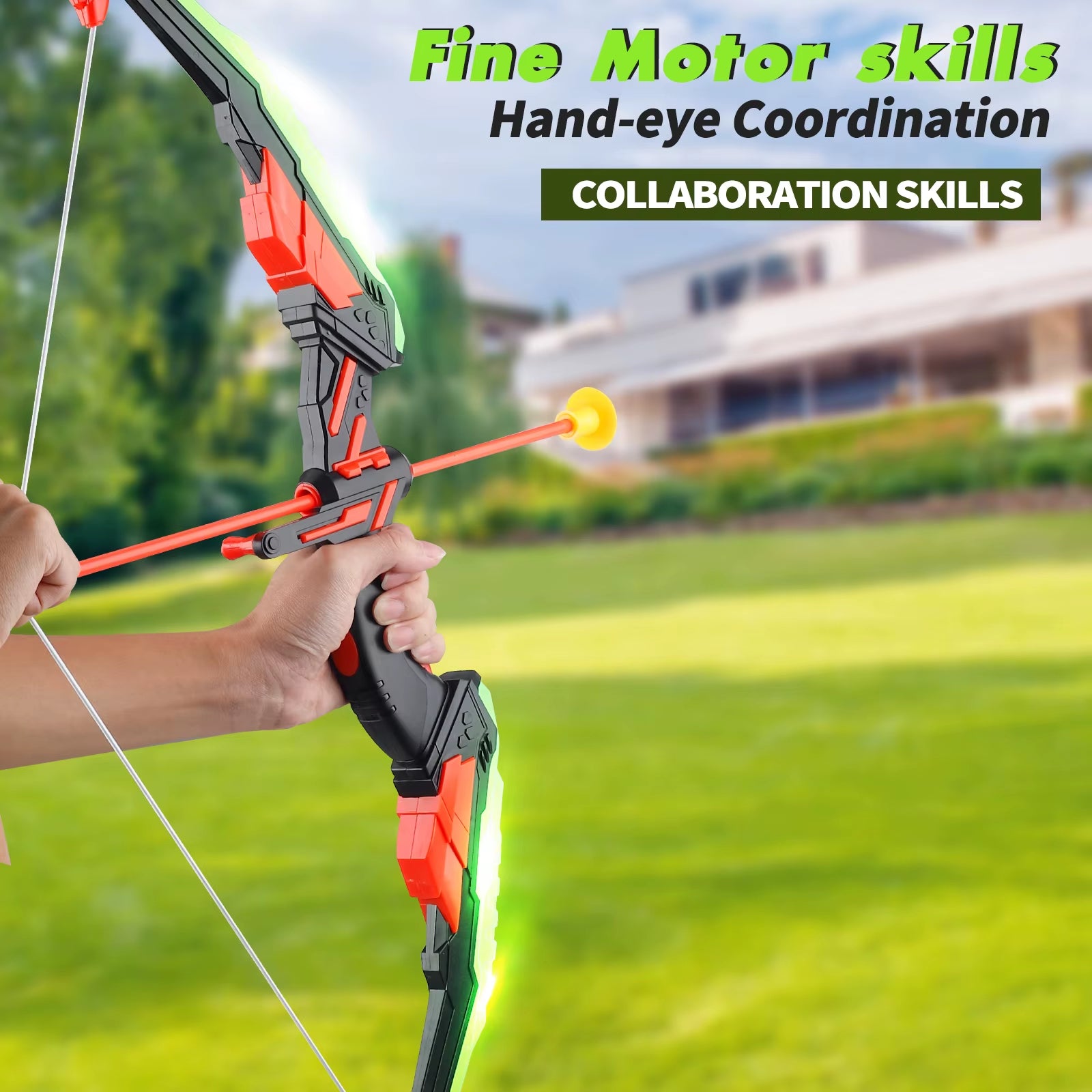 LED Archery Toy Set for Kids – Light-Up Bow & Arrow Kit for Outdoor Play, Parties, and Holiday Gifts