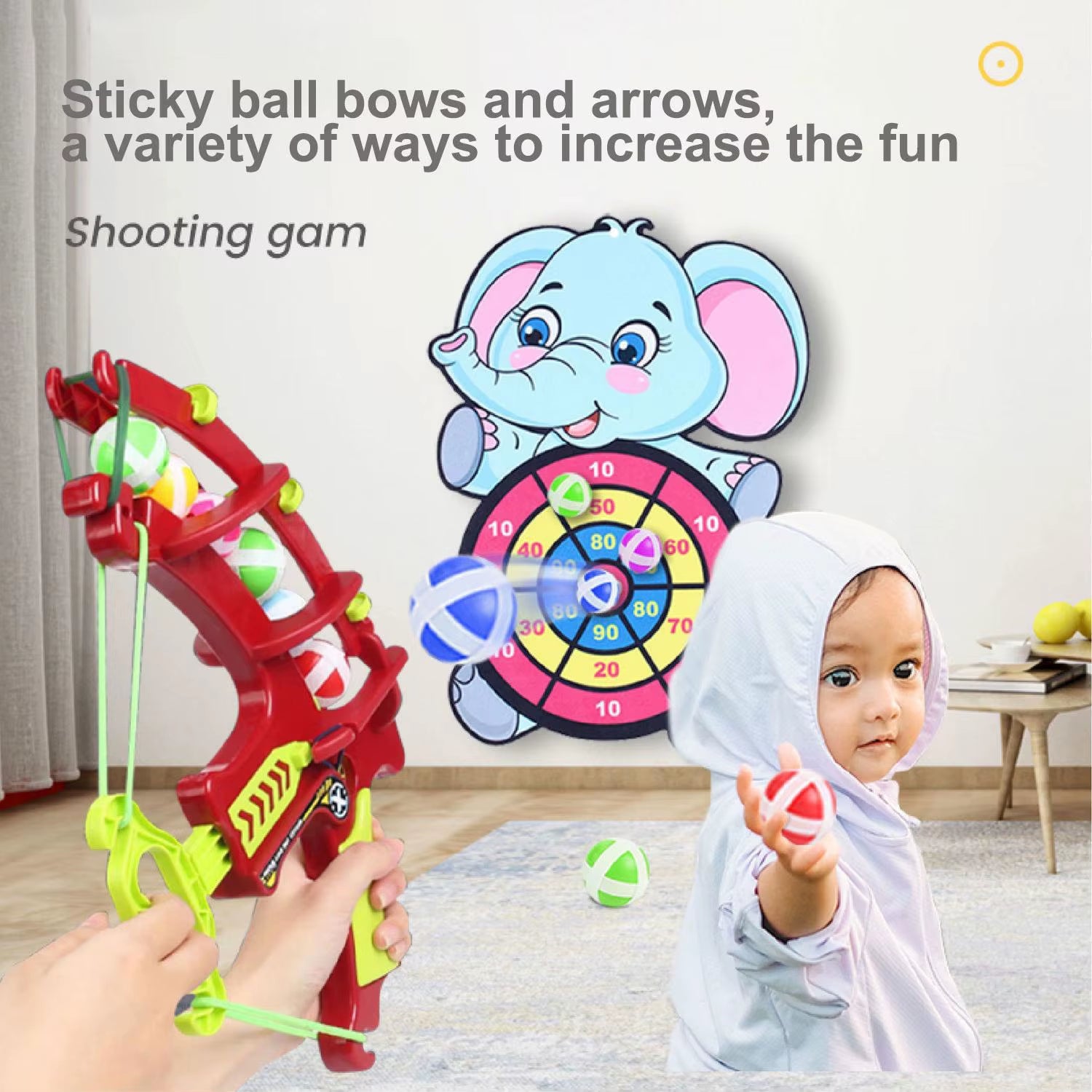 Montessori Sticky Ball Dartboard & Slingshot Game – Outdoor Sports Target Toy for Kids’ Coordination & Learning Fun