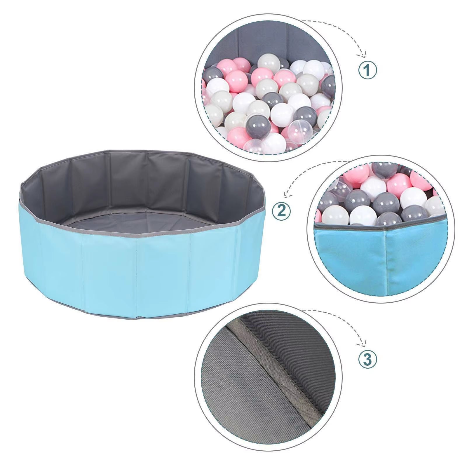 Foldable Baby Ball Pit Playpen – Indoor Ocean Ball Pool for Infants & Toddlers, Birthday & Holiday Gift Idea