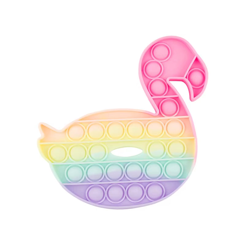 Rainbow Dinosaur Fidget Sensory Toy – Push Pop Bubble Stress Reliever for Kids with Autism and Anxiety