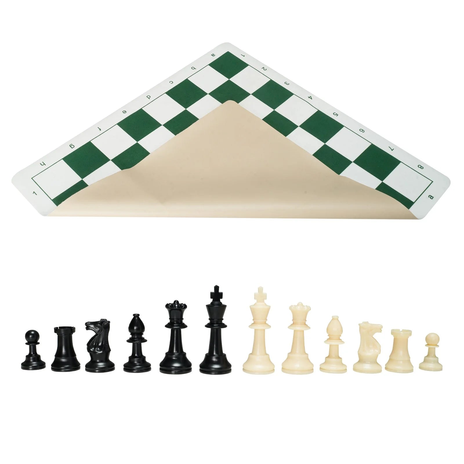 VEVOR 20-Inch Tournament Chess Set – Roll-Up Silicone Board with Weighted Pieces & Travel Bag, Portable Chess Game for Kids and Adults