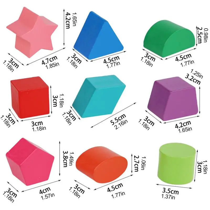 Montessori Wooden Shape Sorter Toy – Early Educational Shape Matching Game for Fine Motor Skill Development