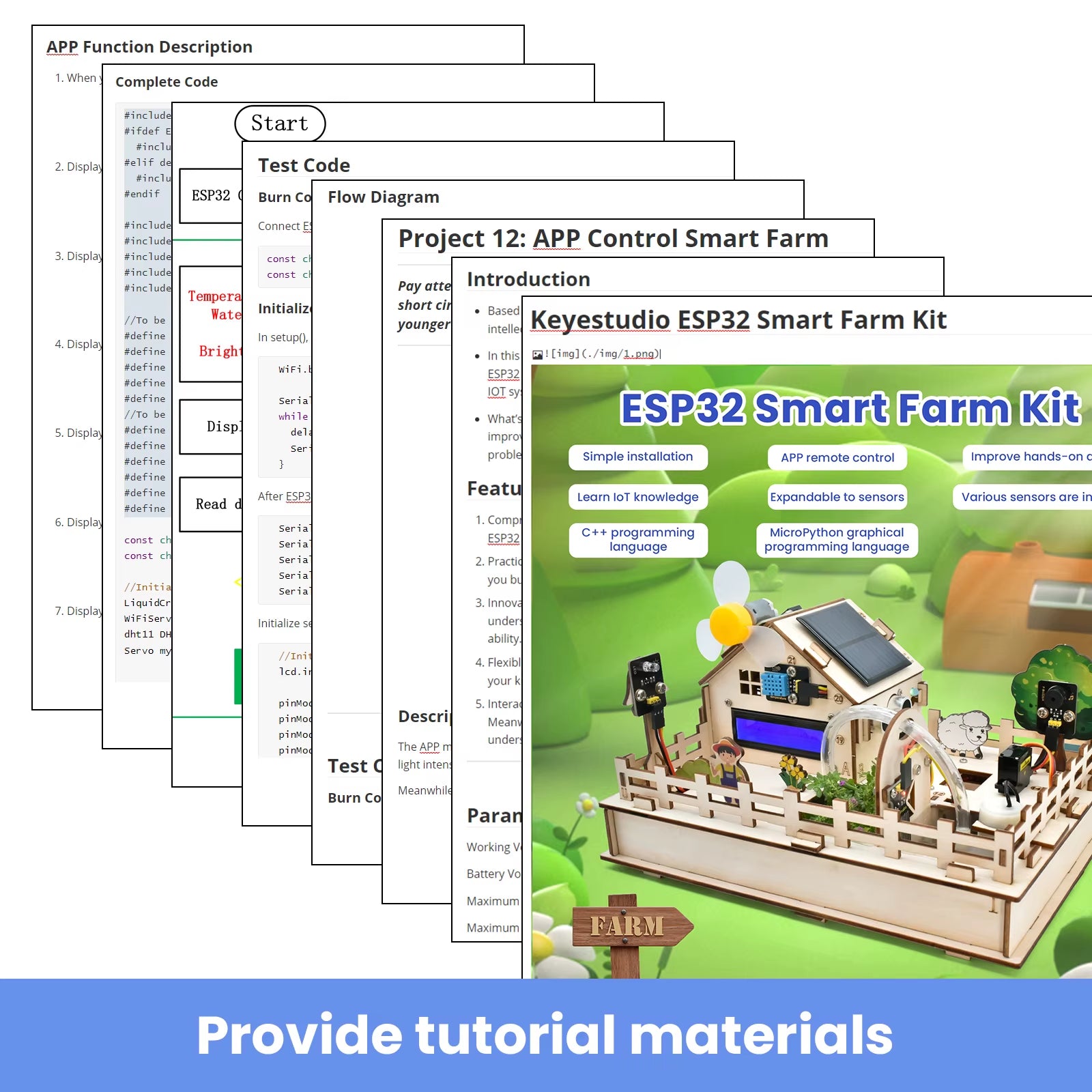 ESP32 Smart Farm IoT Kit – DIY Starter Kit with ESP32 Board for Arduino & Scratch 3.0 Graphical Programming