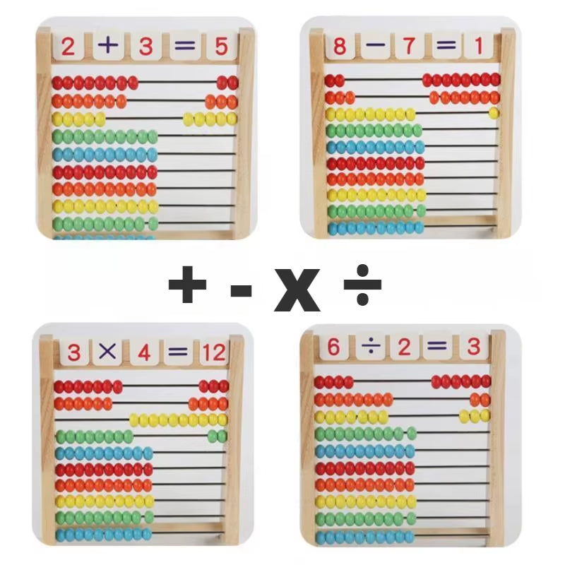 Classic Wooden Abacus Counting Toy – 100 Beads Montessori Math Learning Tool for Toddlers & Preschool Education