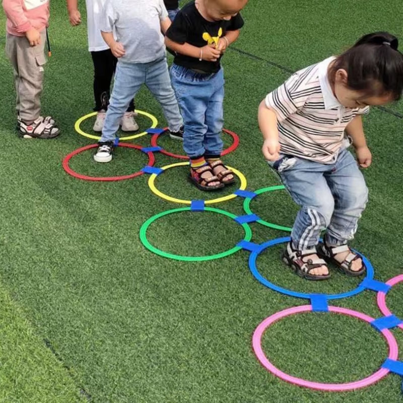 Kids Hopscotch Ring Set – Sensory Brain Game for Indoor & Outdoor Play, Sports Training, and Fun Learning