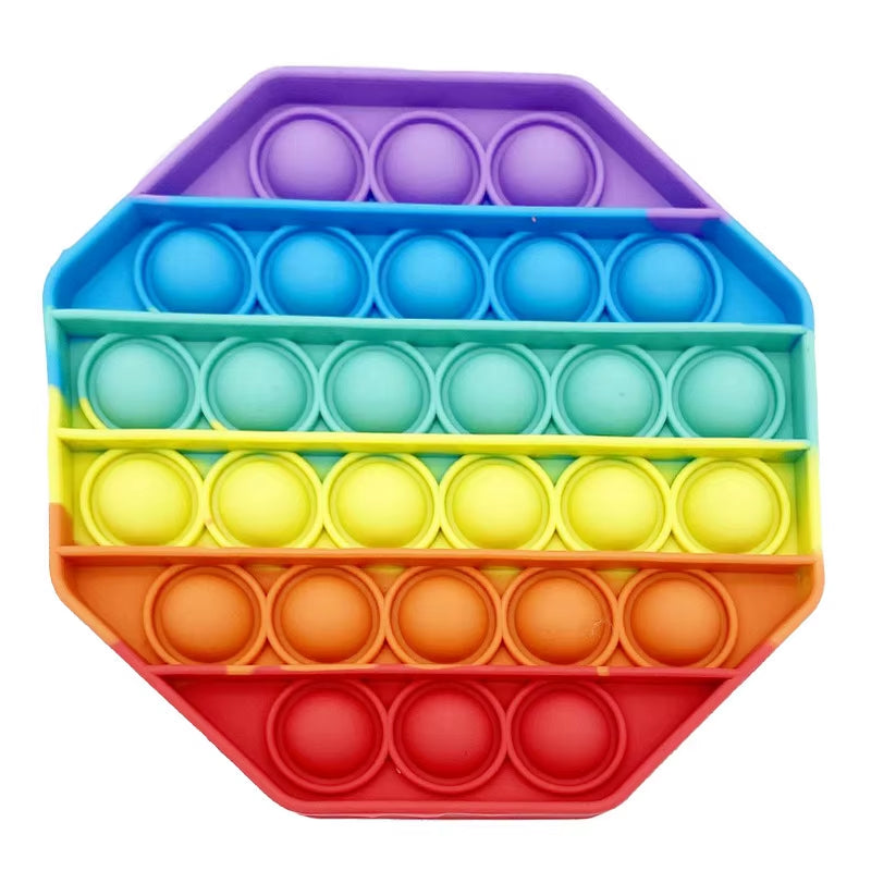 Rainbow Dinosaur Fidget Sensory Toy – Push Pop Bubble Stress Reliever for Kids with Autism and Anxiety