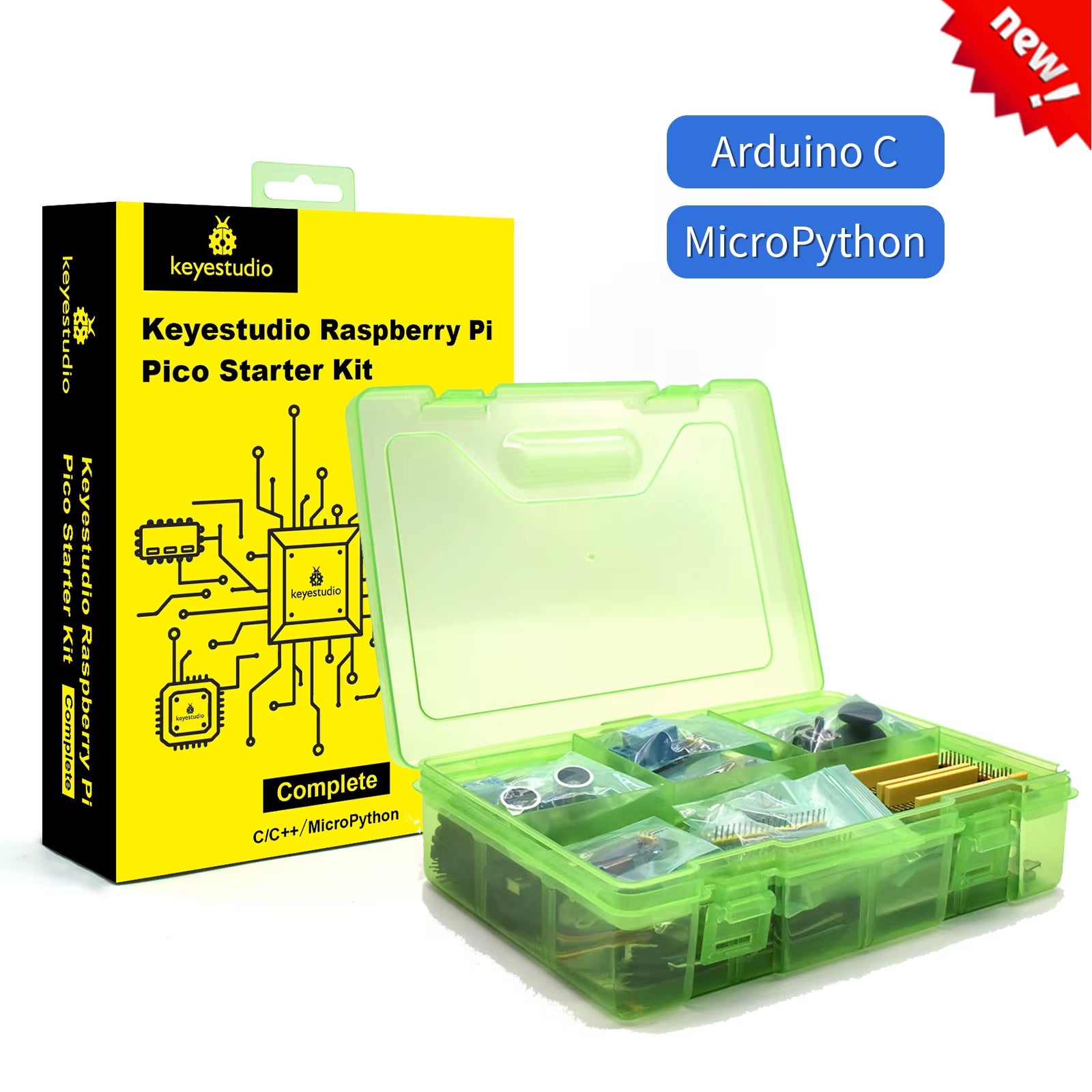Raspberry Pi Pico Sensor Starter Kit – Ultimate DIY Electronics Kit for MicroPython & Arduino IDE (Basic/Complete)
