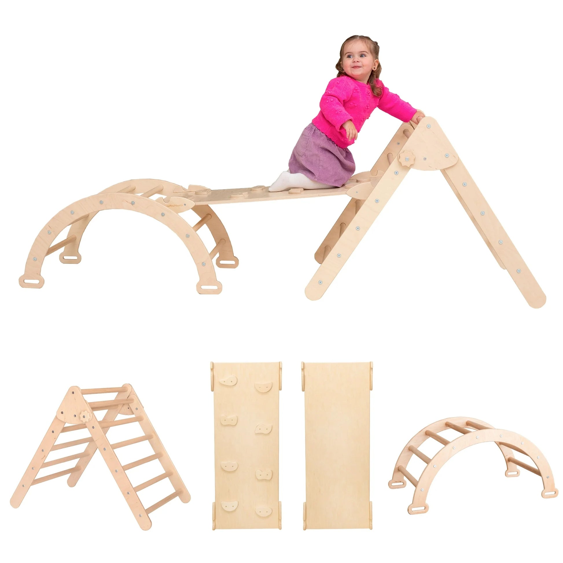 3-in-1 Wooden Montessori Climbing Triangle Gym