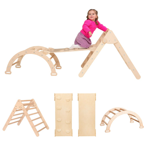 3-in-1 Wooden Montessori Climbing Triangle Gym