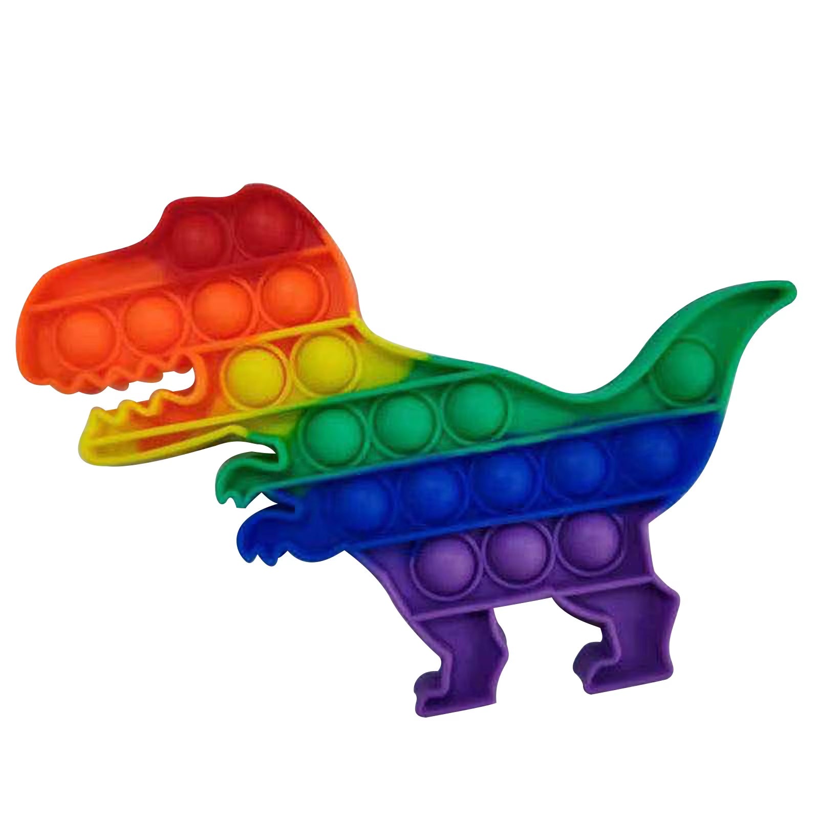 Rainbow Dinosaur Fidget Sensory Toy – Push Pop Bubble Stress Reliever for Kids with Autism and Anxiety