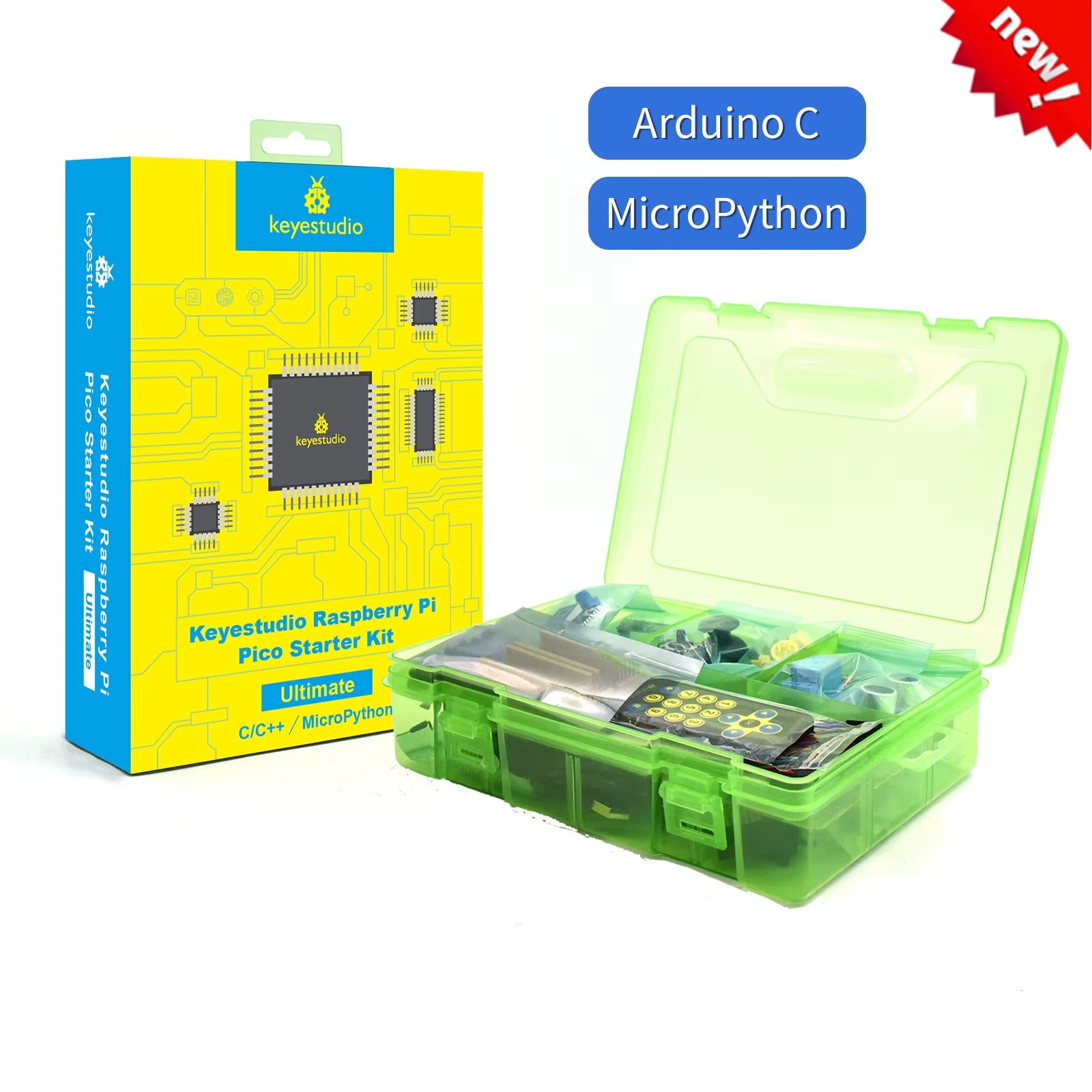 Raspberry Pi Pico Sensor Starter Kit – Ultimate DIY Electronics Kit for MicroPython & Arduino IDE (Basic/Complete)