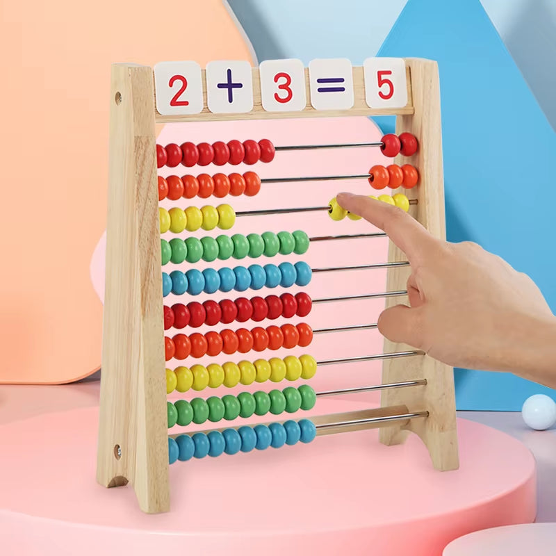 Classic Wooden Abacus Counting Toy – 100 Beads Montessori Math Learning Tool for Toddlers & Preschool Education