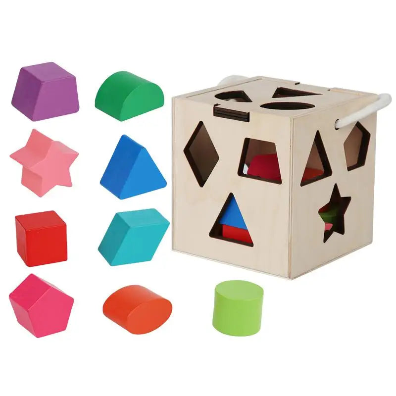 Montessori Wooden Shape Sorter Toy – Early Educational Shape Matching Game for Fine Motor Skill Development