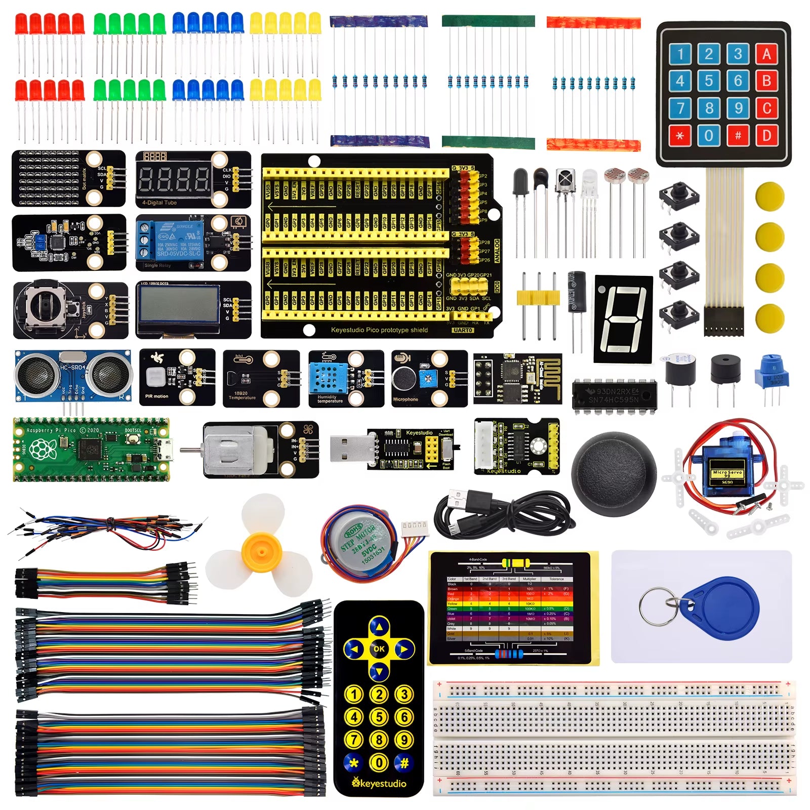 Raspberry Pi Pico Sensor Starter Kit – Ultimate DIY Electronics Kit for MicroPython & Arduino IDE (Basic/Complete)