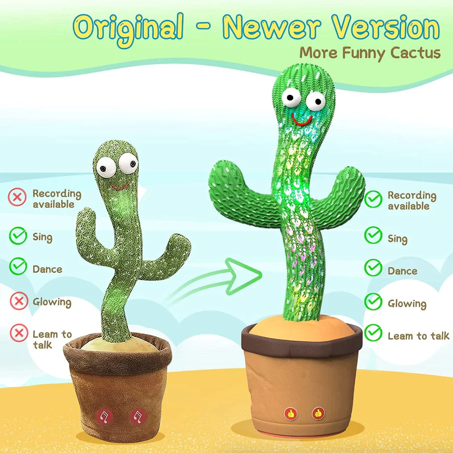 Dancing Cactus Plush Toy – Electronic Singing & Recording Doll with Music and Movement, Funny Interactive Gift for Kids