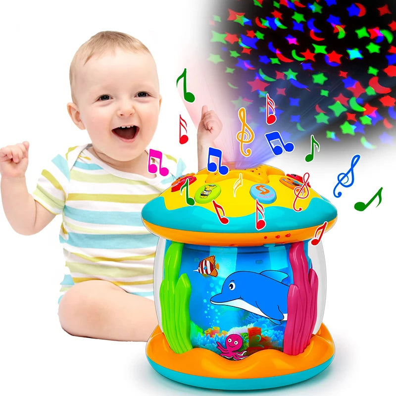 Ocean Light Musical Projector Toy for Toddlers – Montessori Sensory Learning Toy for 1–3 Year Olds