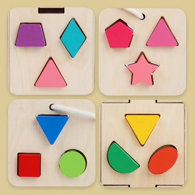 Montessori Wooden Shape Sorter Toy – Early Educational Shape Matching Game for Fine Motor Skill Development