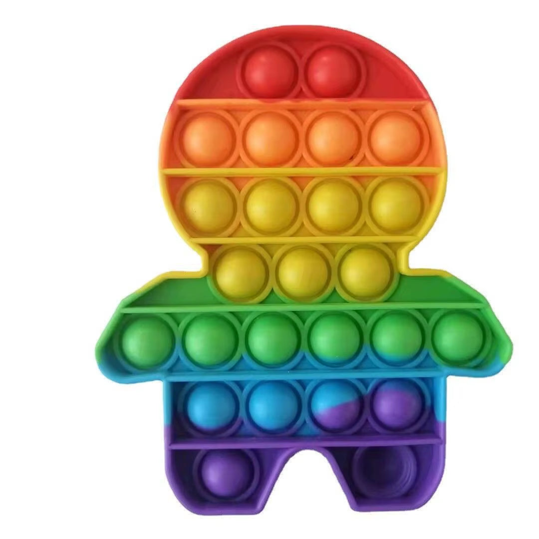 Rainbow Dinosaur Fidget Sensory Toy – Push Pop Bubble Stress Reliever for Kids with Autism and Anxiety