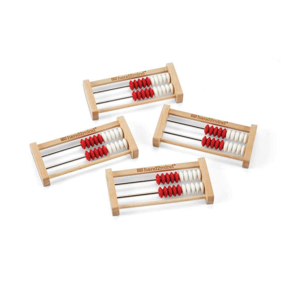 20-Bead Wooden Rekenrek Abacus Set (4-Pack) – Colorful Math Counting Manipulatives for Kids, Homeschool & Classroom Learning