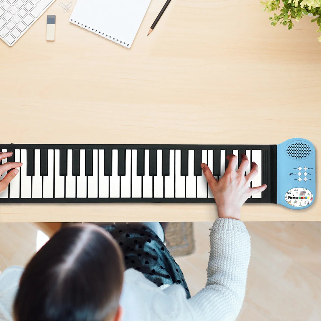 PicassoTiles 49-Key Roll-Up Piano Keyboard for Kids