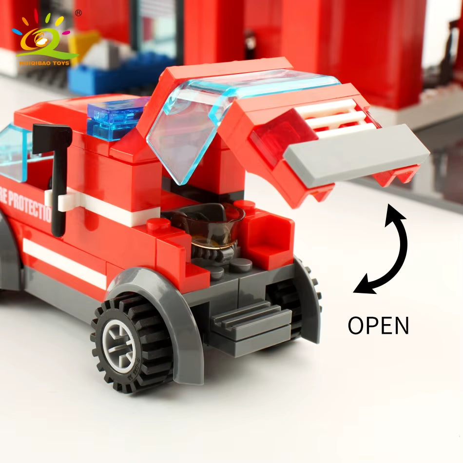 Fire Station Building Blocks Set – Fire Truck, Helicopter & Firefighter Bricks Educational Toy for Kids (756PCS)
