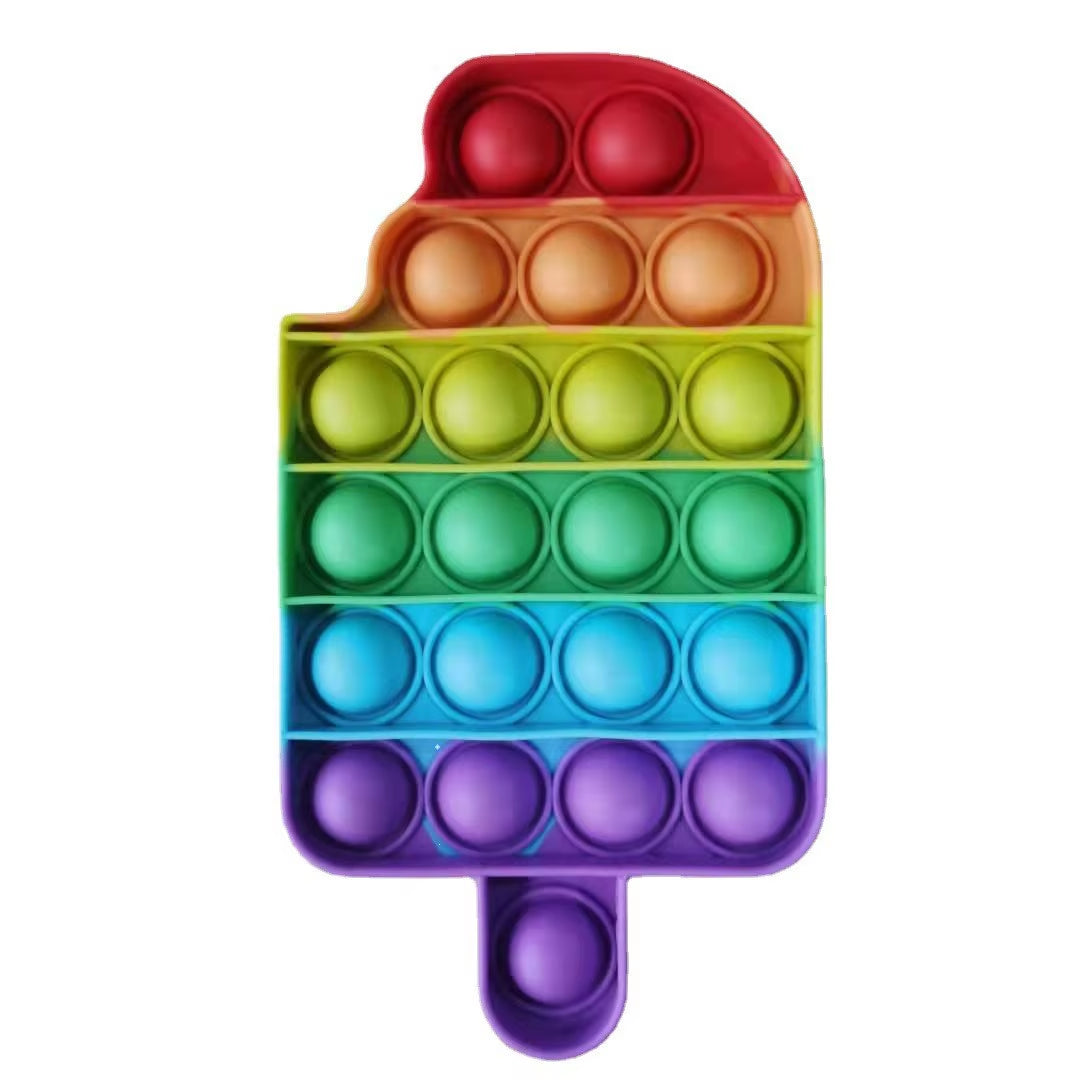 Rainbow Dinosaur Fidget Sensory Toy – Push Pop Bubble Stress Reliever for Kids with Autism and Anxiety