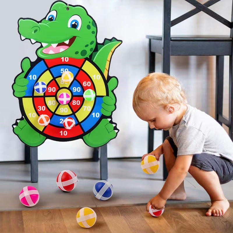 Montessori Sticky Ball Dartboard & Slingshot Game – Outdoor Sports Target Toy for Kids’ Coordination & Learning Fun