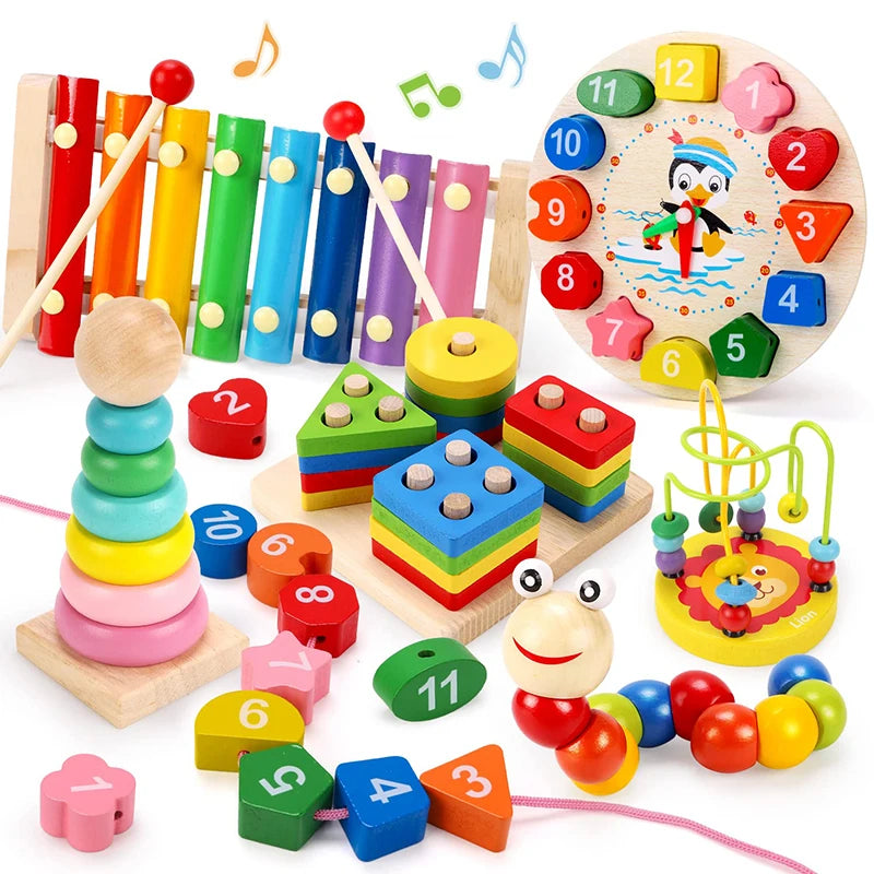 Montessori Wooden Toy Set for Baby Development