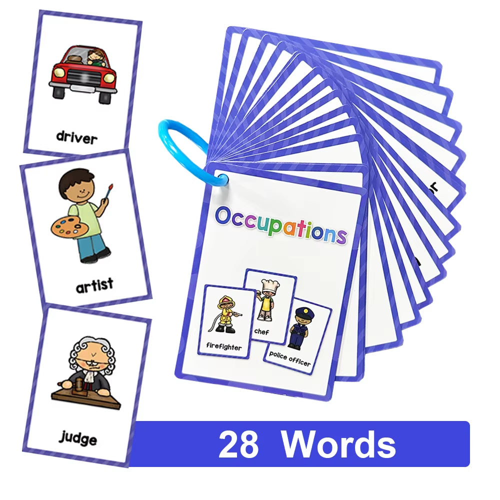 Montessori English Words Learning Flashcards for Kids – Early Educational Classroom & Teaching Aids for Kindergarten