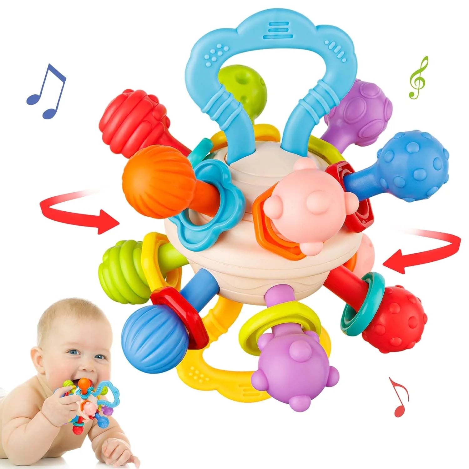 Sensory Teething Toys for Infants 0-12 Months