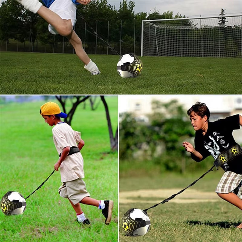 Elastic Kick Trainer Ball with Strap – Outdoor Football Training Aid for Kids & Adults, Improve Coordination & Ball Control
