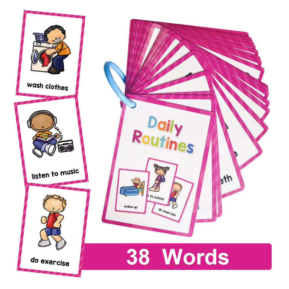 Montessori English Words Learning Flashcards for Kids – Early Educational Classroom & Teaching Aids for Kindergarten