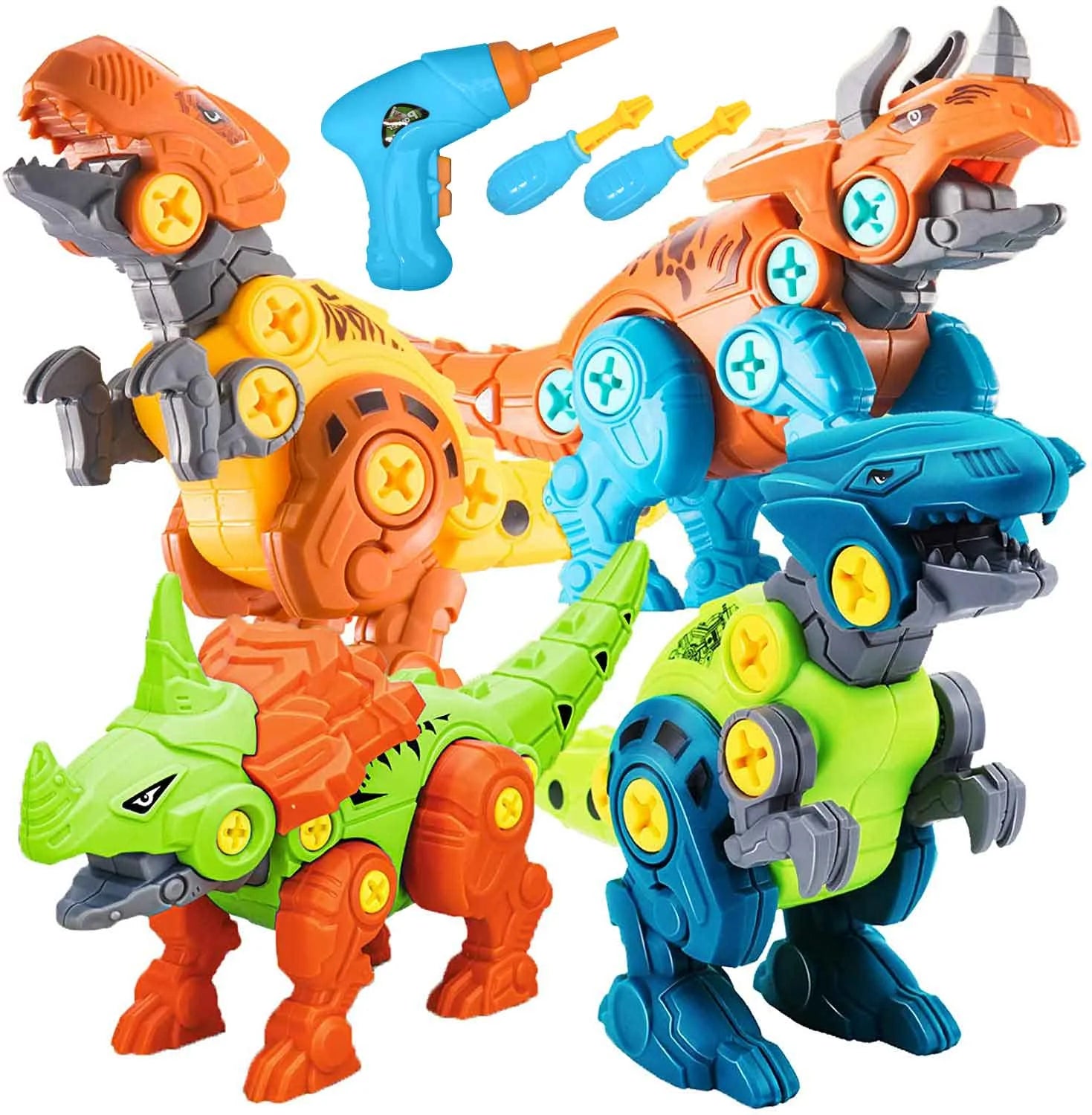 Take Apart Dinosaur Toys with Electric Drill – STEM Construction Building Set for Boys Ages 3–6