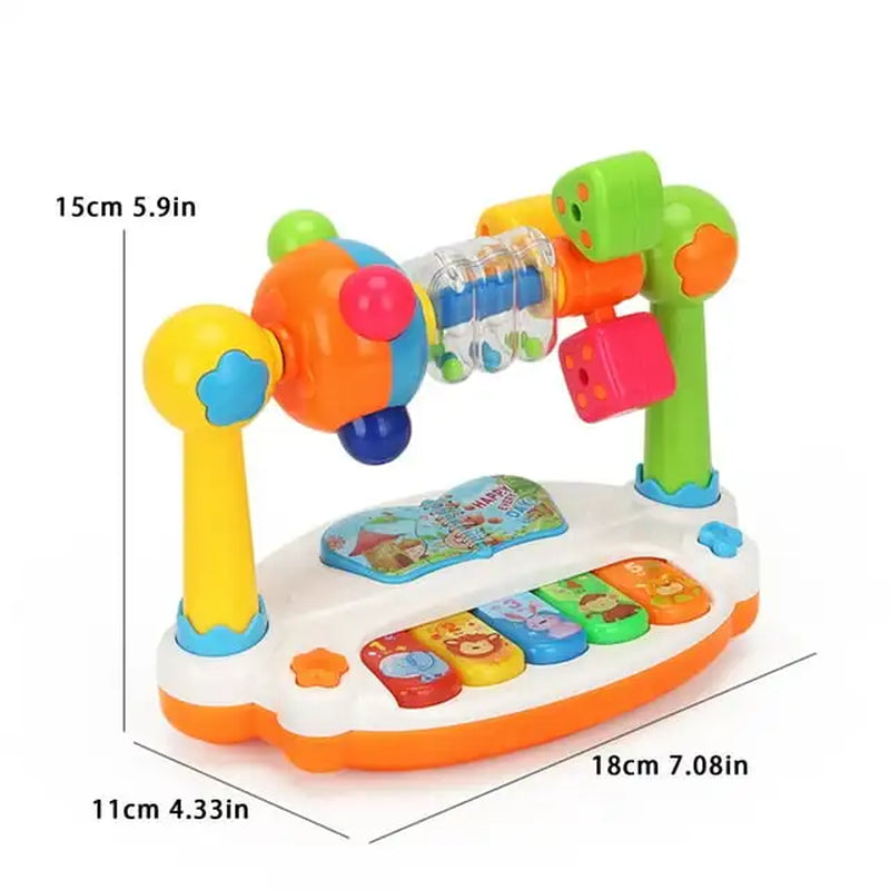 Baby Musical Piano Toy with Lights & Rotating Keys – Early Educational Keyboard for Toddlers