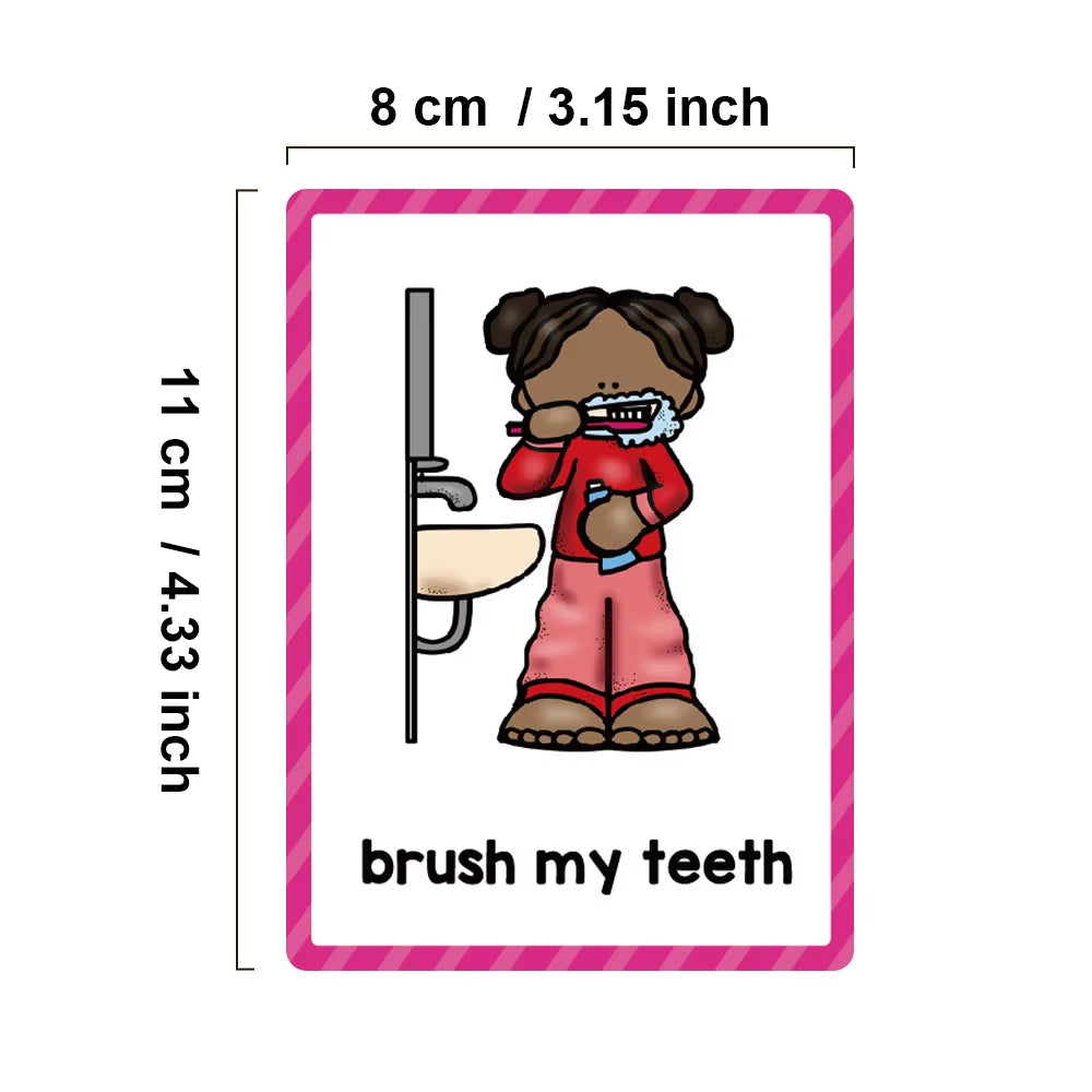 Montessori English Words Learning Flashcards for Kids – Early Educational Classroom & Teaching Aids for Kindergarten