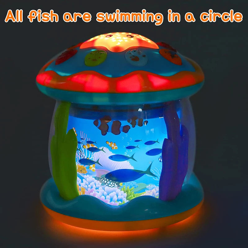 Ocean Light Musical Projector Toy for Toddlers – Montessori Sensory Learning Toy for 1–3 Year Olds