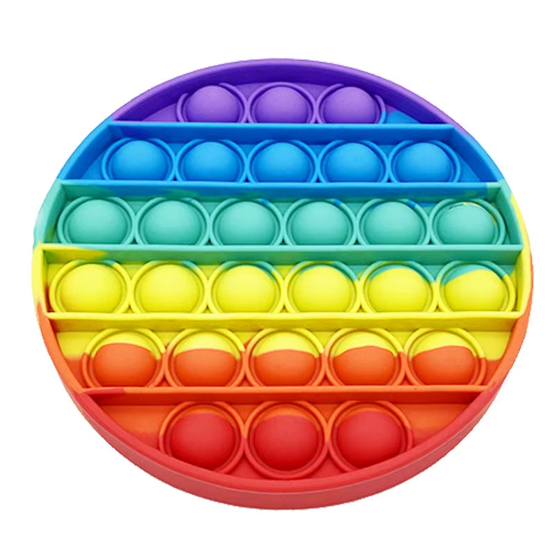 Rainbow Dinosaur Fidget Sensory Toy – Push Pop Bubble Stress Reliever for Kids with Autism and Anxiety
