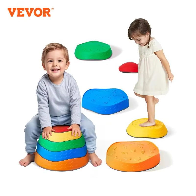 VEVOR 5PCS Balance Stepping Stones for Kids – Montessori Sensory Training & Tactile Play Toy for Parties and Group Games