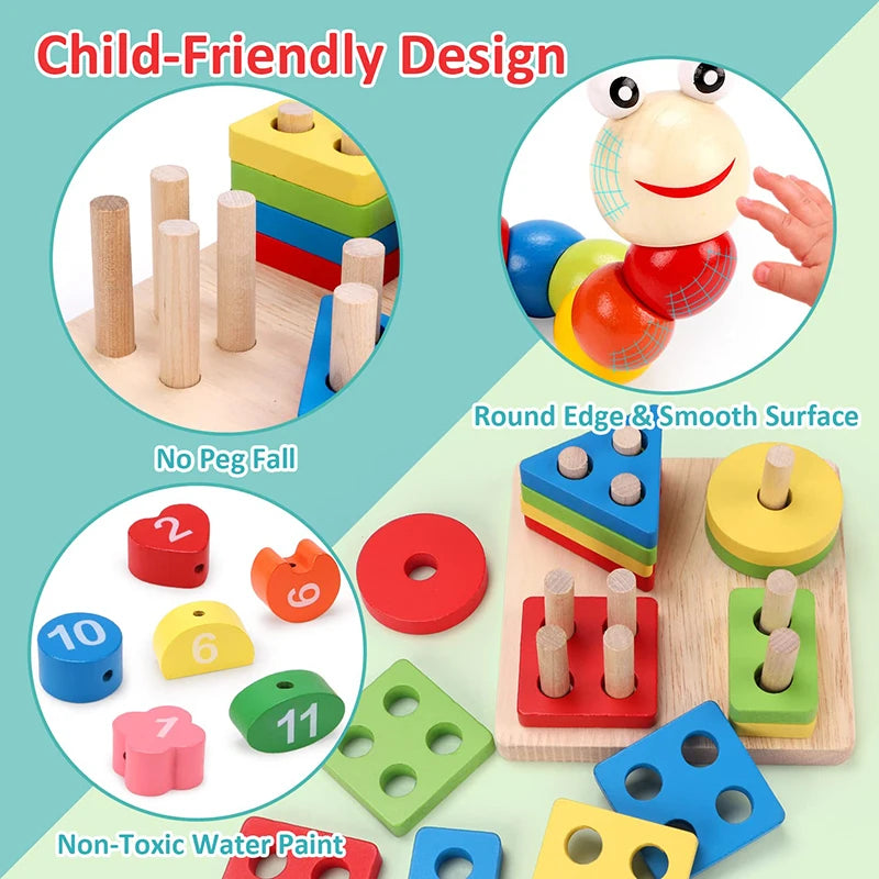 Montessori Wooden Toy Set for Baby Development