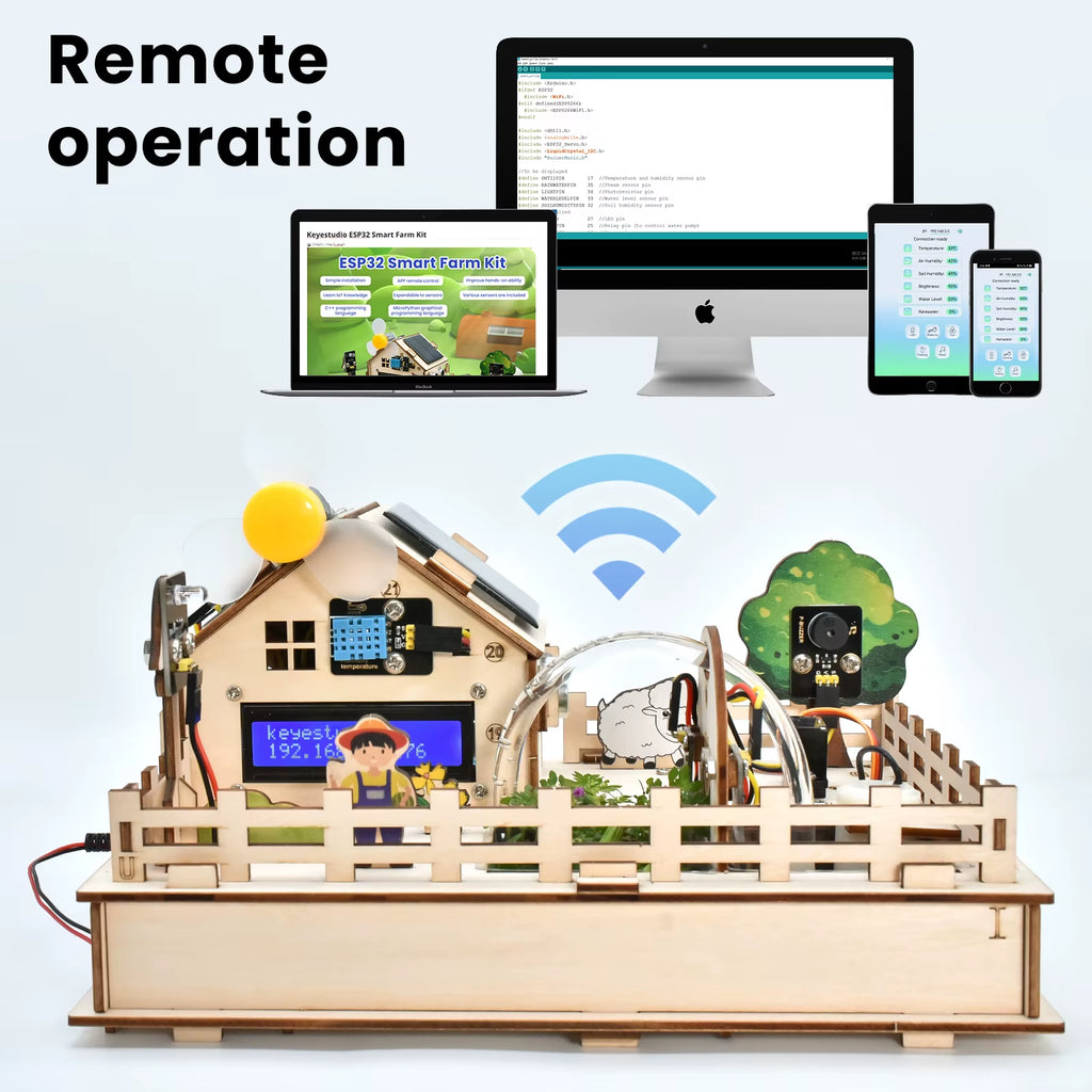 ESP32 Smart Farm IoT Kit – DIY Starter Kit with ESP32 Board for Arduino & Scratch 3.0 Graphical Programming