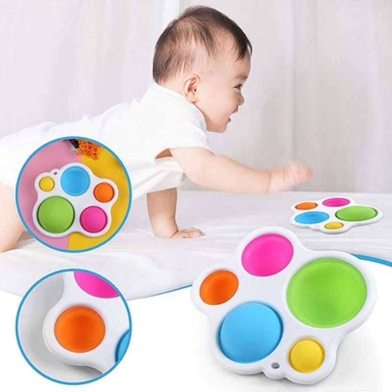 Montessori Infant Exercise Board Toy – Colorful Rattle Puzzle & Fidget Toy for Early Education and Sensory Training