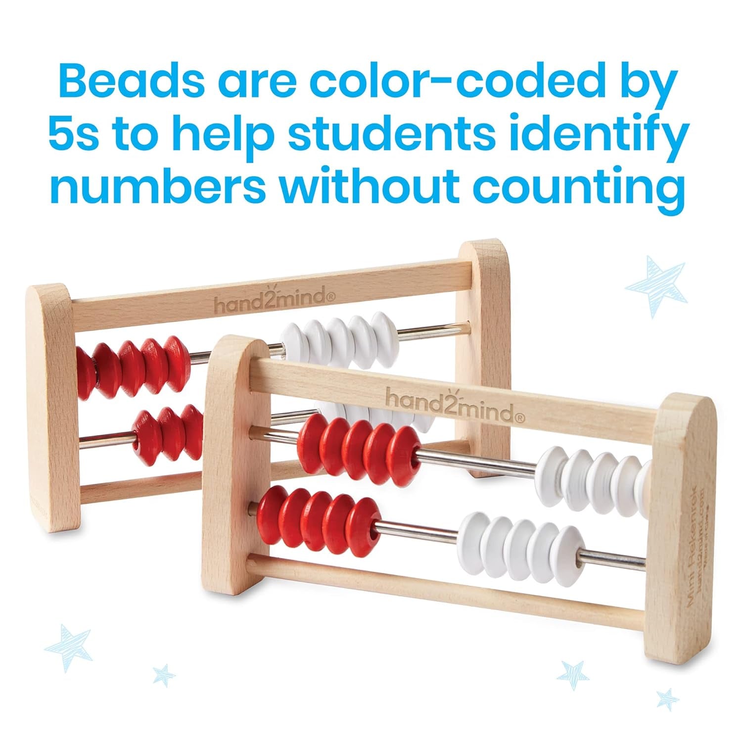 20-Bead Wooden Rekenrek Abacus Set (4-Pack) – Colorful Math Counting Manipulatives for Kids, Homeschool & Classroom Learning
