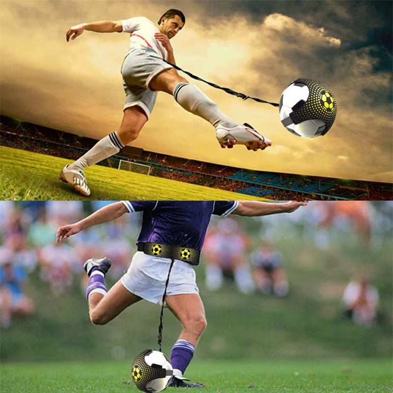 Elastic Kick Trainer Ball with Strap – Outdoor Football Training Aid for Kids & Adults, Improve Coordination & Ball Control