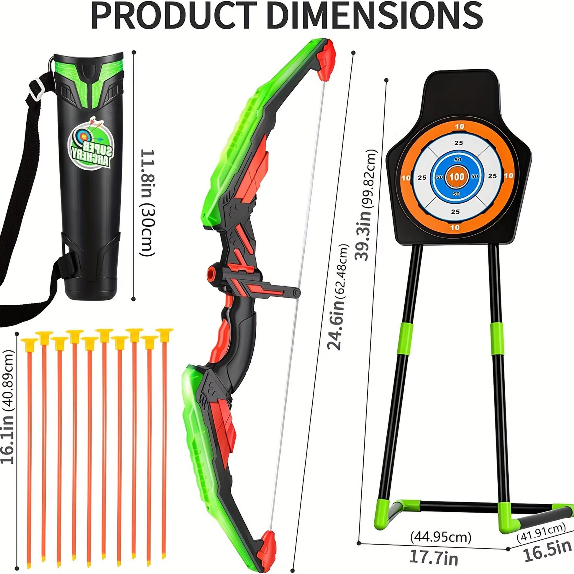 LED Archery Toy Set for Kids – Light-Up Bow & Arrow Kit for Outdoor Play, Parties, and Holiday Gifts
