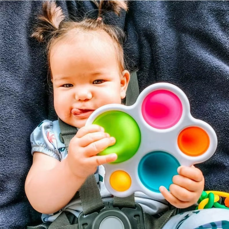 Montessori Infant Exercise Board Toy – Colorful Rattle Puzzle & Fidget Toy for Early Education and Sensory Training