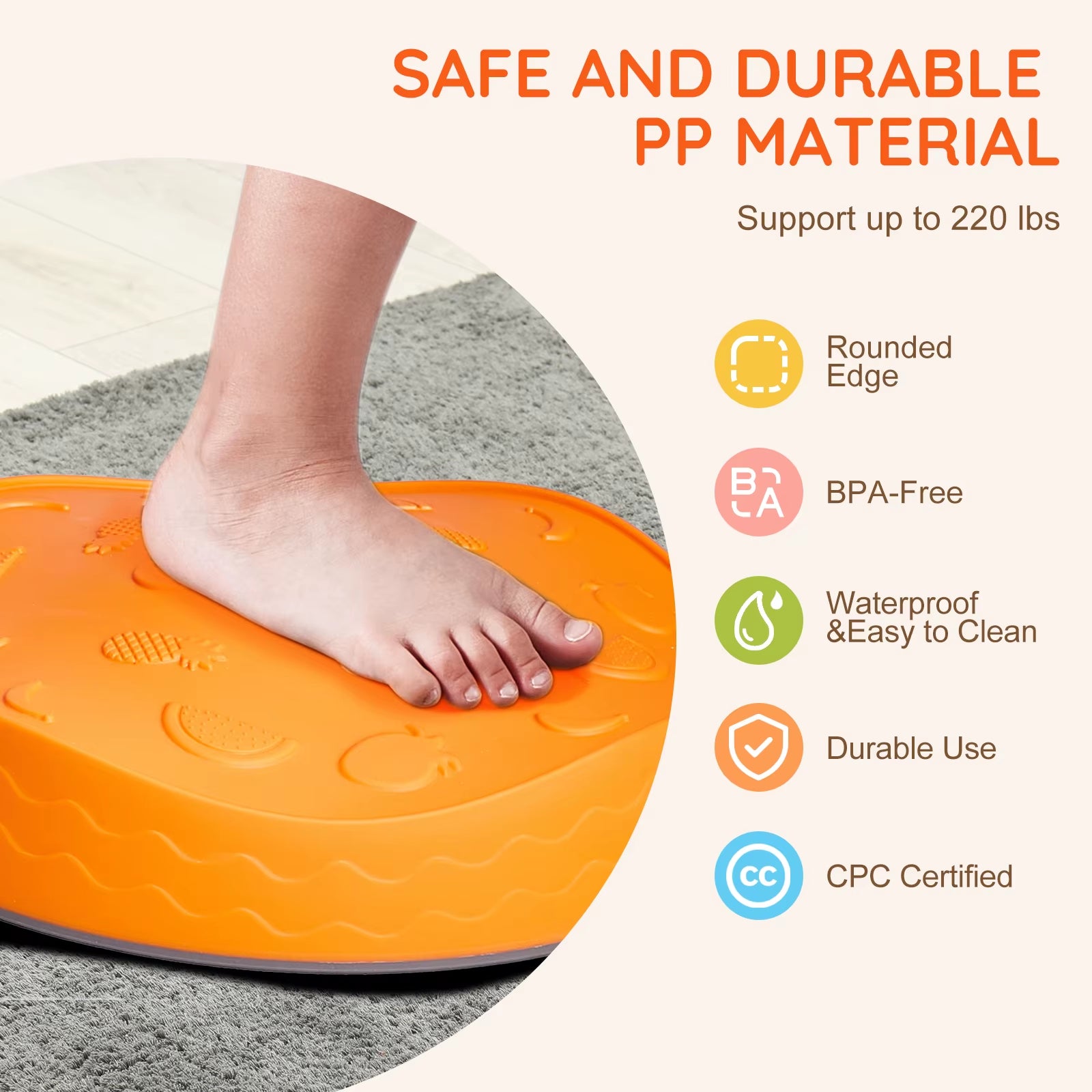VEVOR 5PCS Balance Stepping Stones for Kids – Montessori Sensory Training & Tactile Play Toy for Parties and Group Games