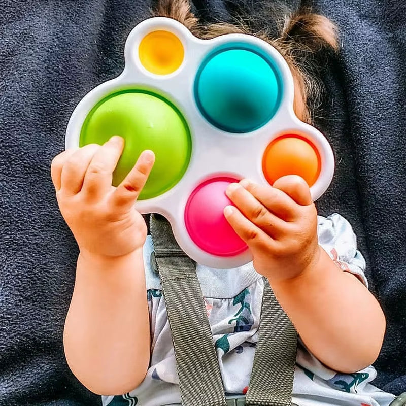 Montessori Infant Exercise Board Toy – Colorful Rattle Puzzle & Fidget Toy for Early Education and Sensory Training