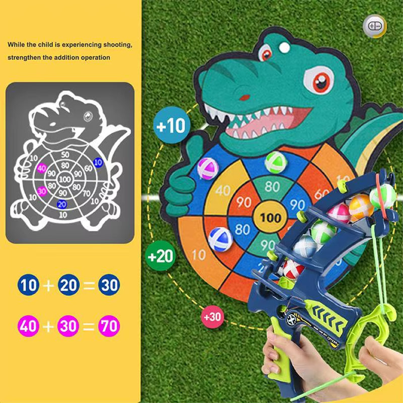 Montessori Sticky Ball Dartboard & Slingshot Game – Outdoor Sports Target Toy for Kids’ Coordination & Learning Fun