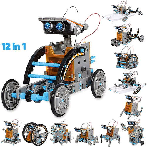 12-in-1 Solar Robot Kit for Kids – DIY Science Experiment & STEM Educational Toy Powered by Solar Energy